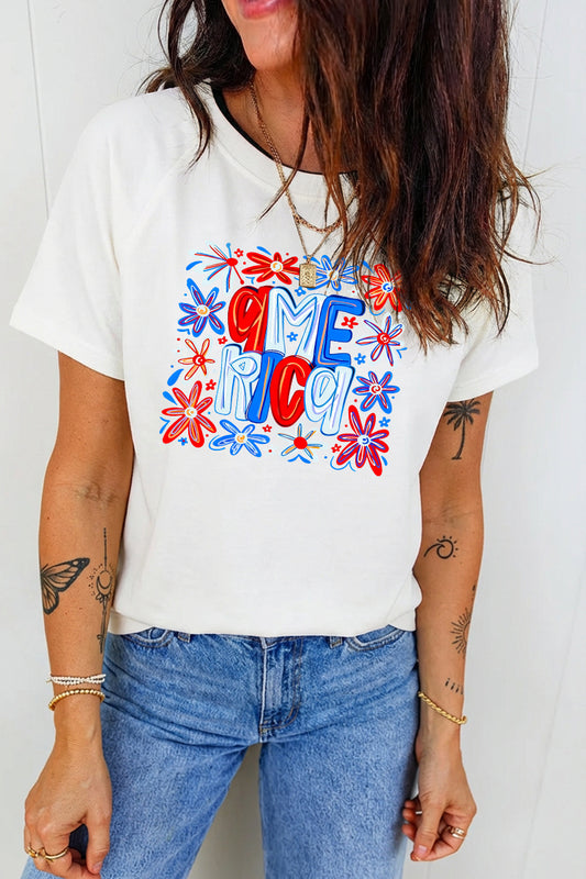 America Fireworks Graphic 4th of July Patriotic Tee