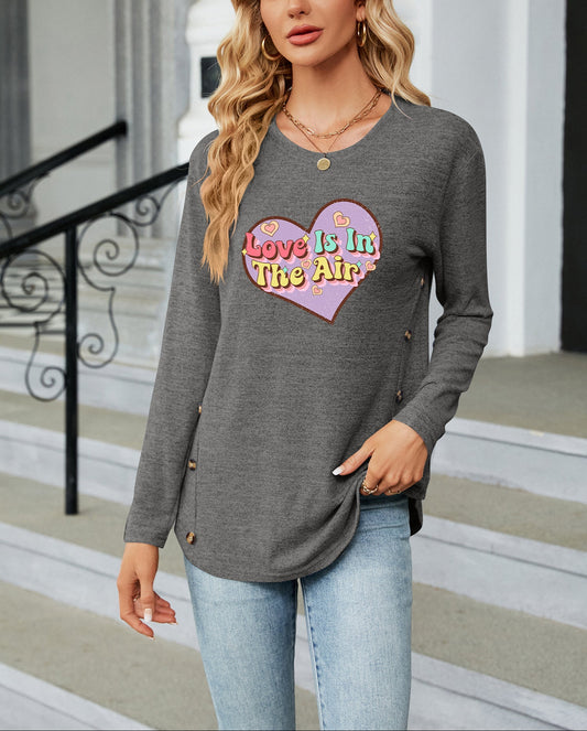 Valentine's Day Love Is In The Air Heart Graphic Top