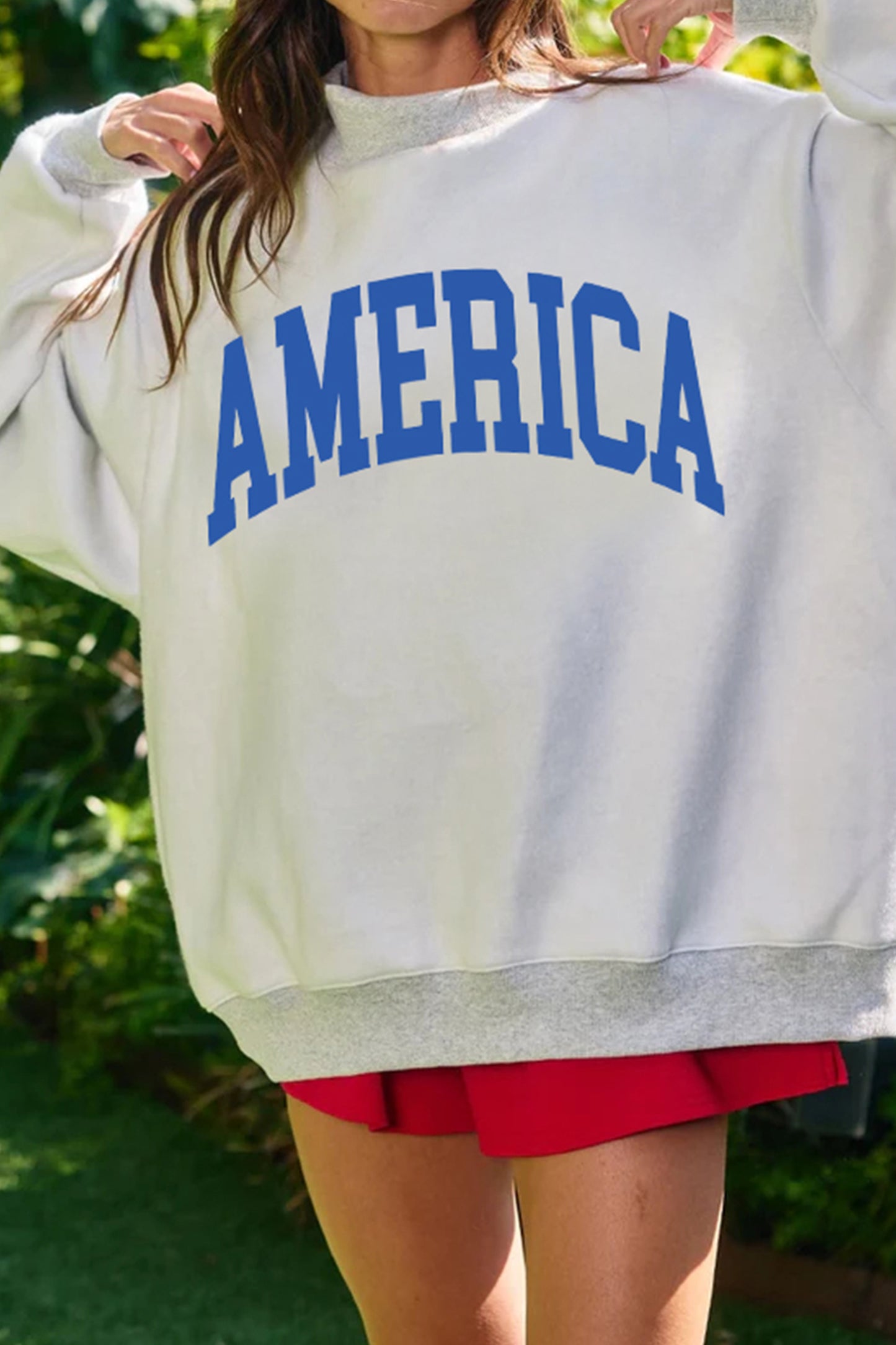 Flag Graphic Cotton Sweatshirt Reversible USA America
