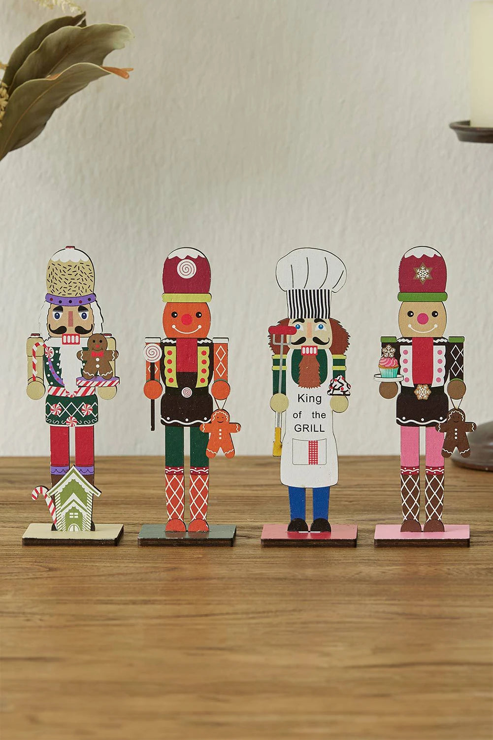 White Christmas Nutcracker Figurine Wooden Home Decoration