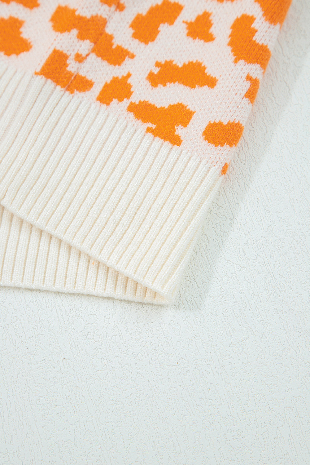 Black Leopard Drop Shoulder Chunky Knitted Cardigan Sweater