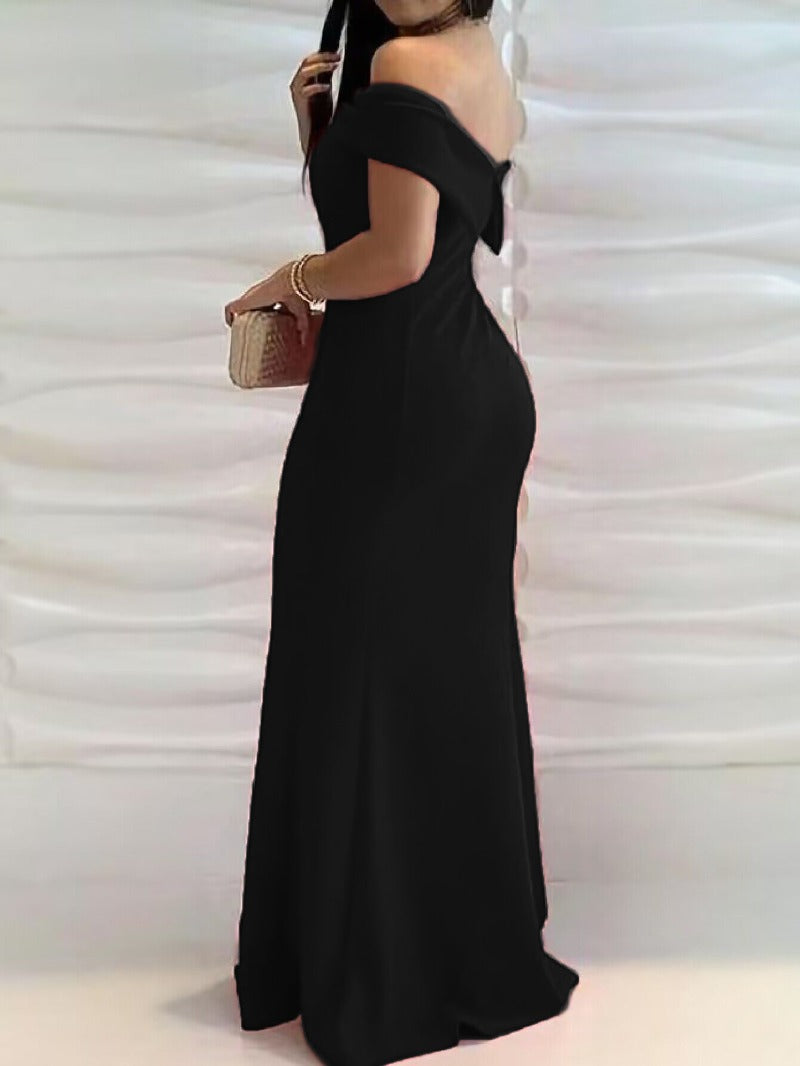Timeless Mermaid Silhouette Off-Shoulder Dress