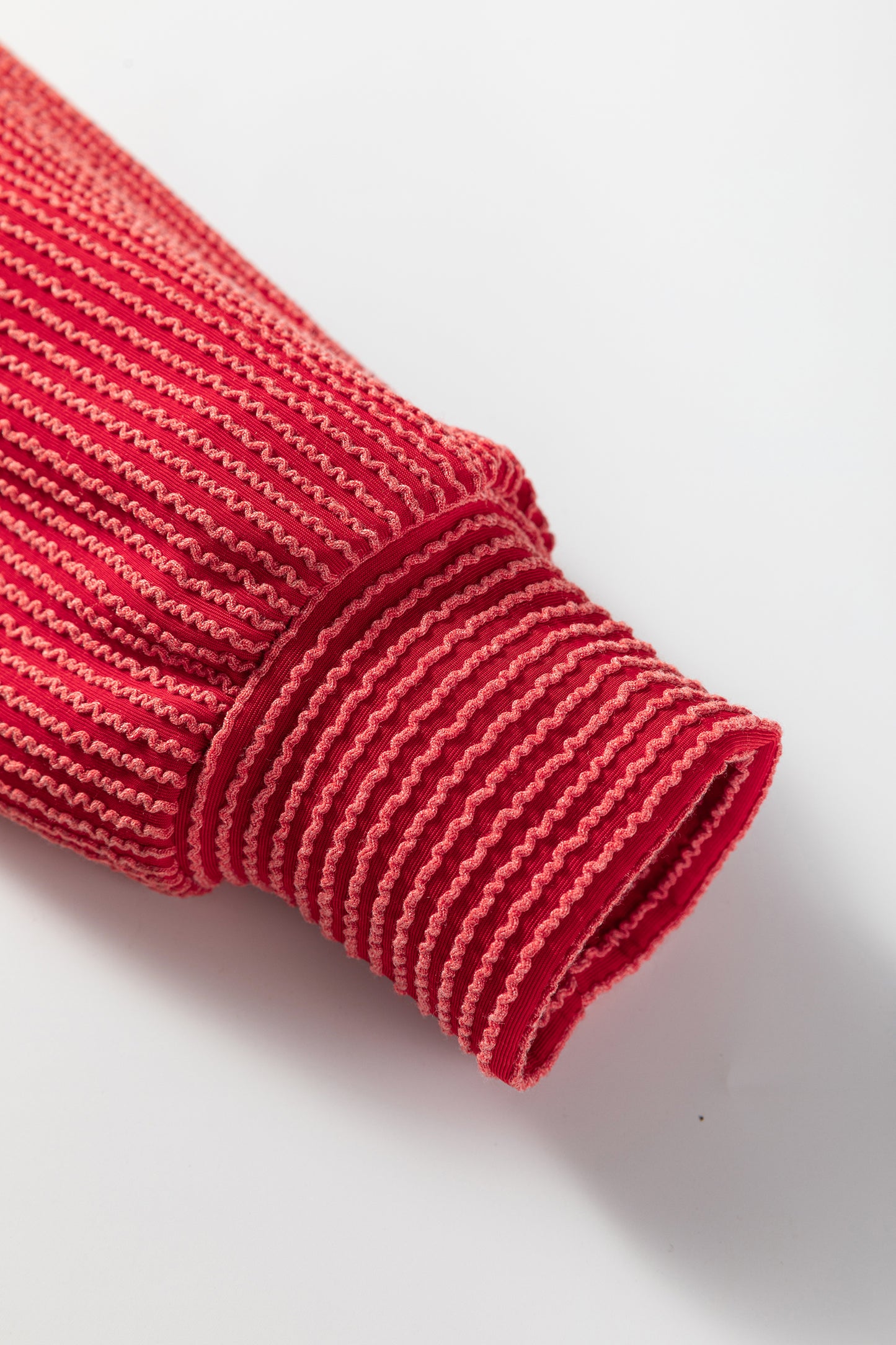 Evergreen Twisted Rib Outlined Merry Letter Graphic Loose Long Sleeve Top