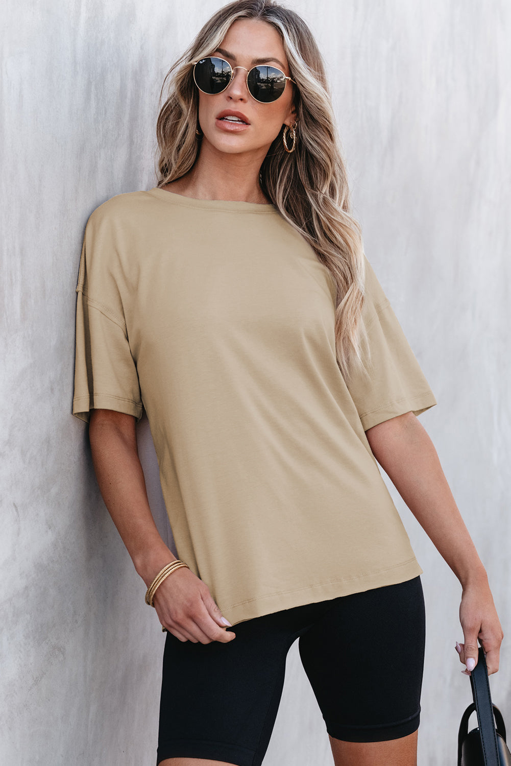 Black Raw Seam Patchwork Drop Shoulder Oversize T Shirt