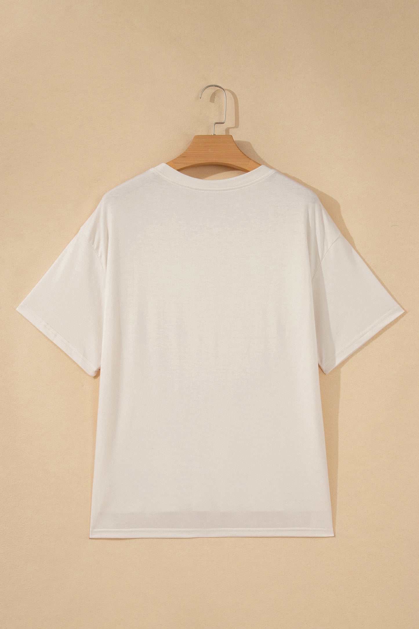 Patchwork Polyester Tee Casual Shift Short Sleeve