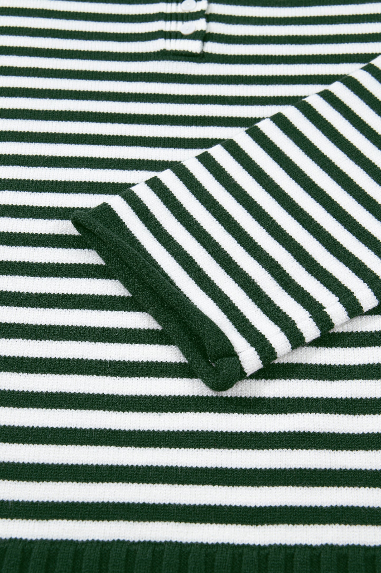 Striped Button Placket Drop Shoulder Long Sleeve Sweater