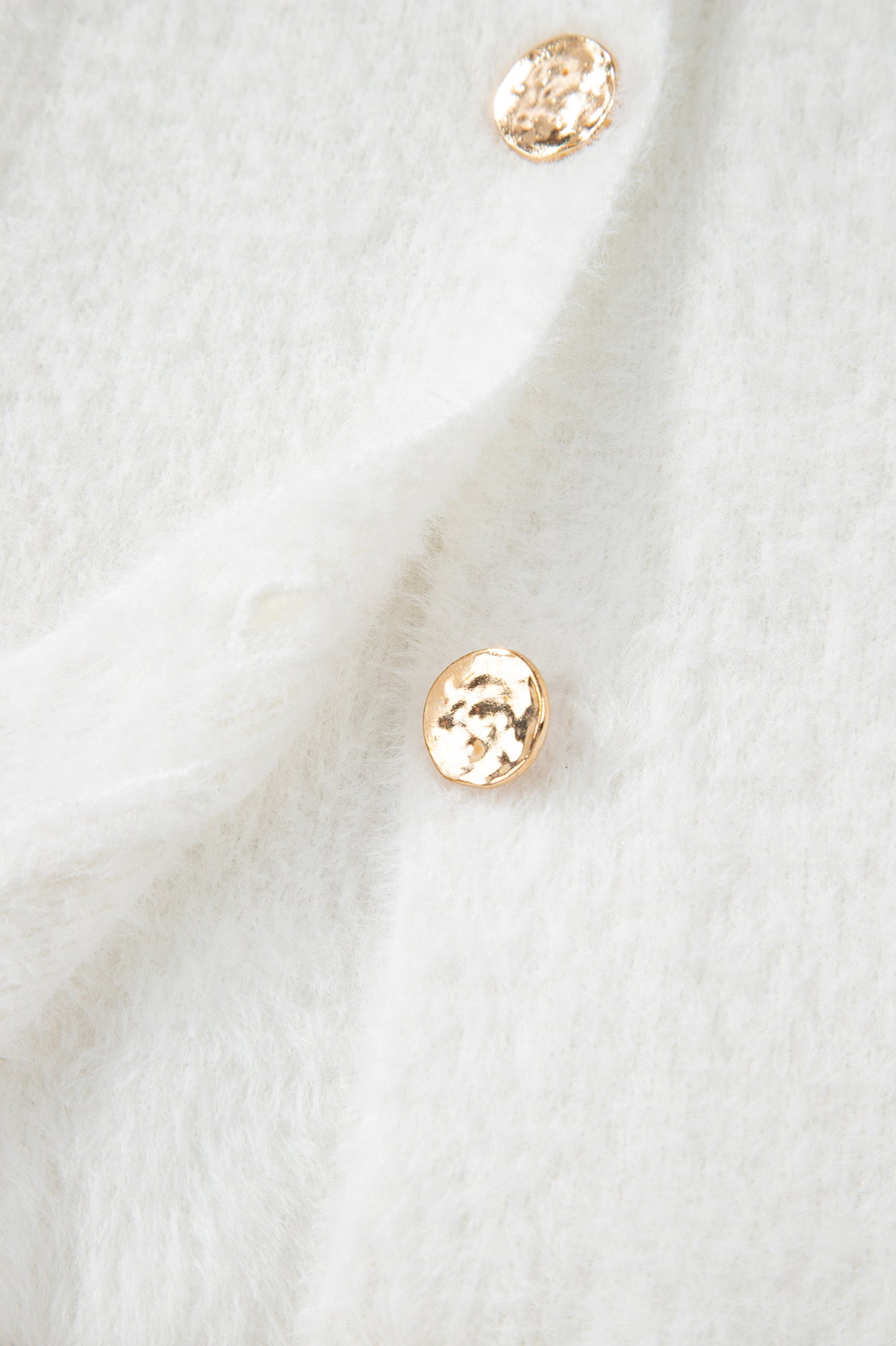 Smoke Gray Fuzzy Buttoned Front Midi Solid Cardigan