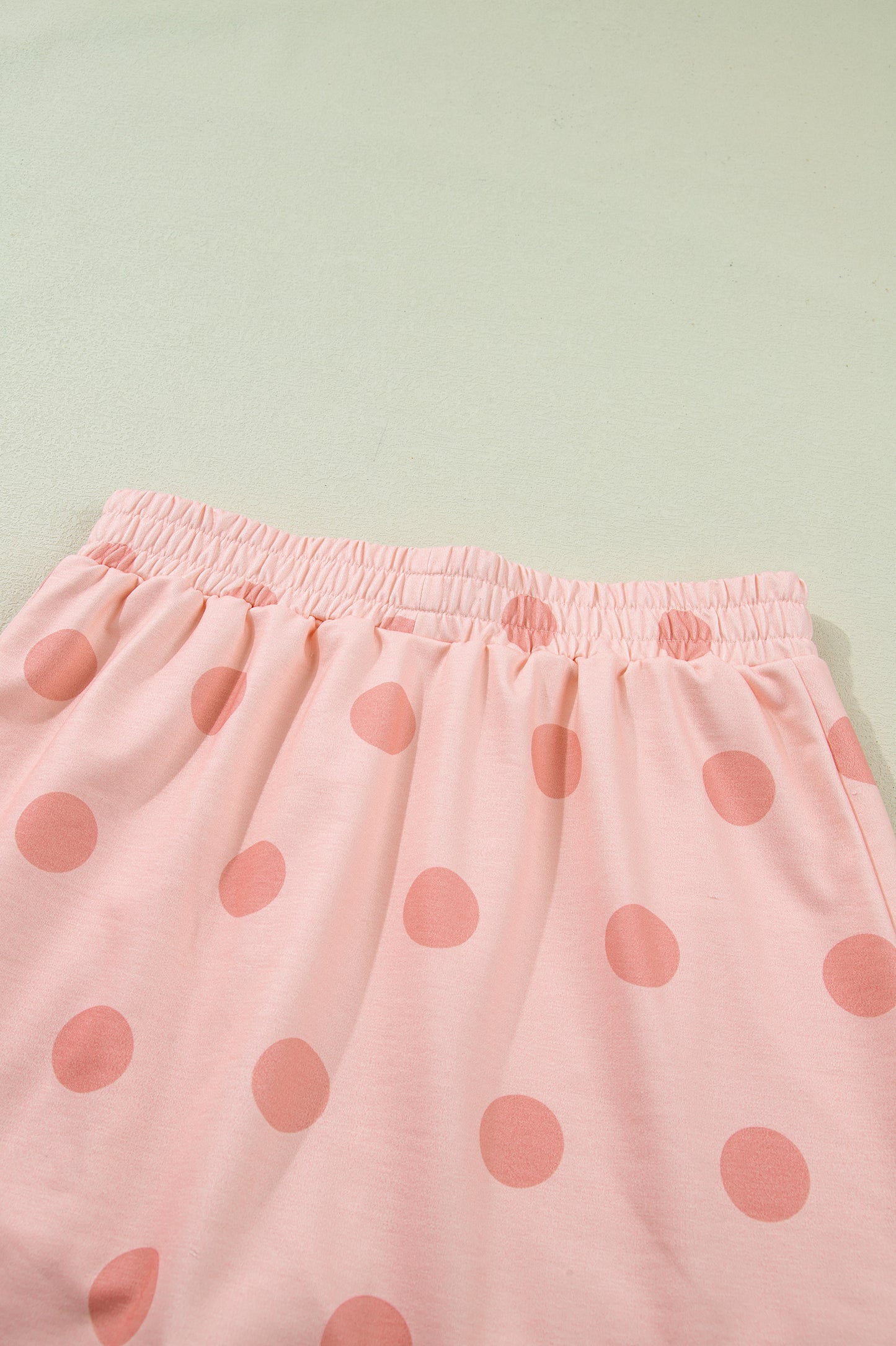 White Ribbed Trim Polka Dot Print Tank Split Mini Skort 2pcs Set
