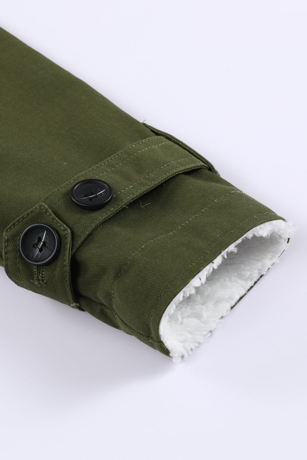 Lapel Collar Button Fleece Jacket
