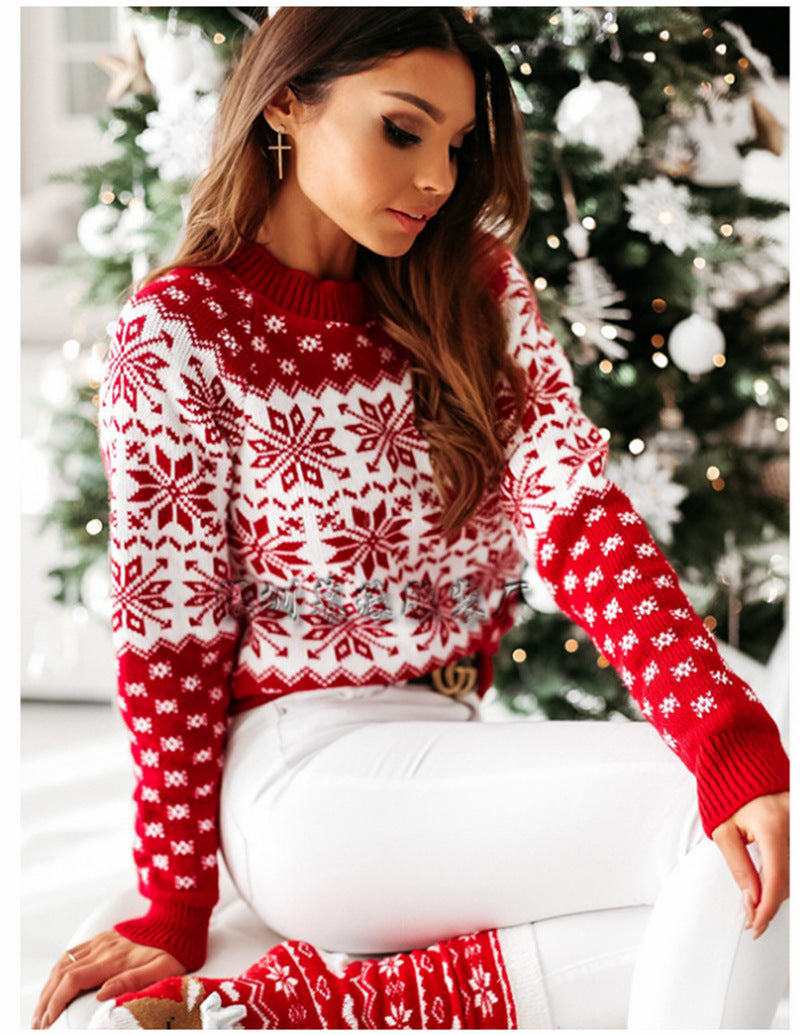 Women's Snowflake Fair Isle Oversized Knit Sweater