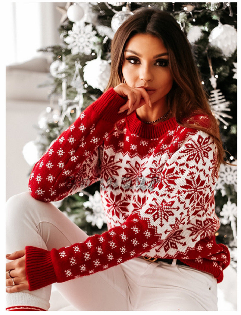 Women's Snowflake Fair Isle Oversized Knit Sweater