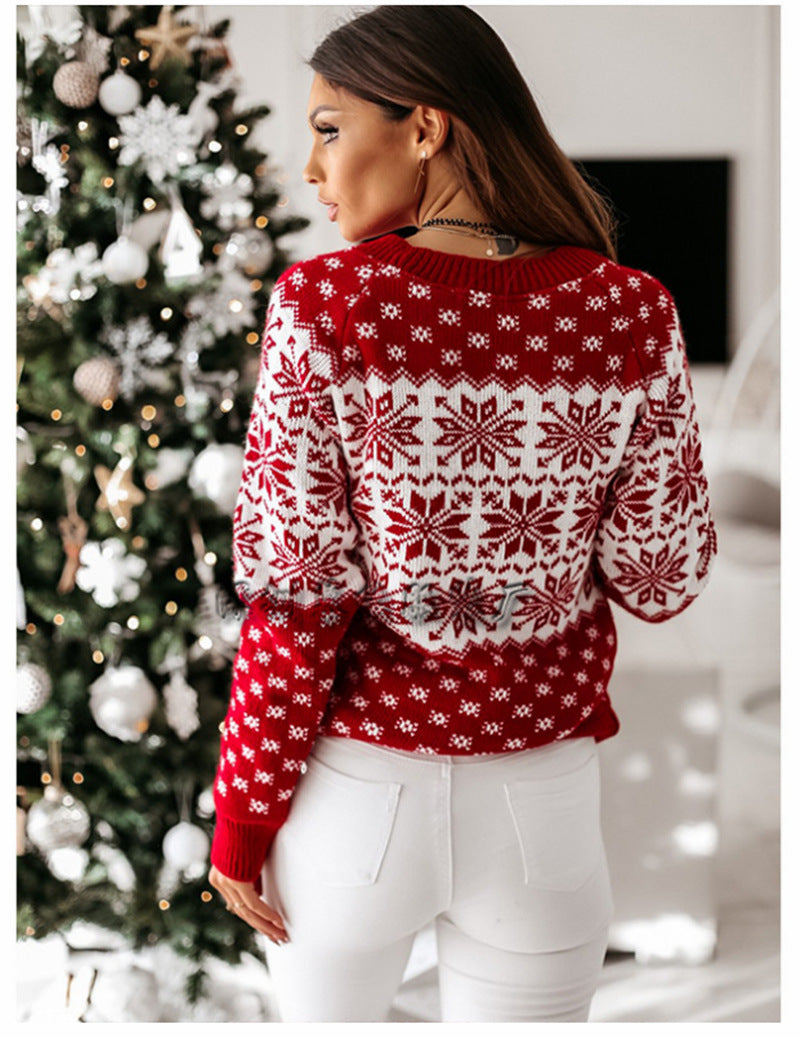 Women's Snowflake Fair Isle Oversized Knit Sweater