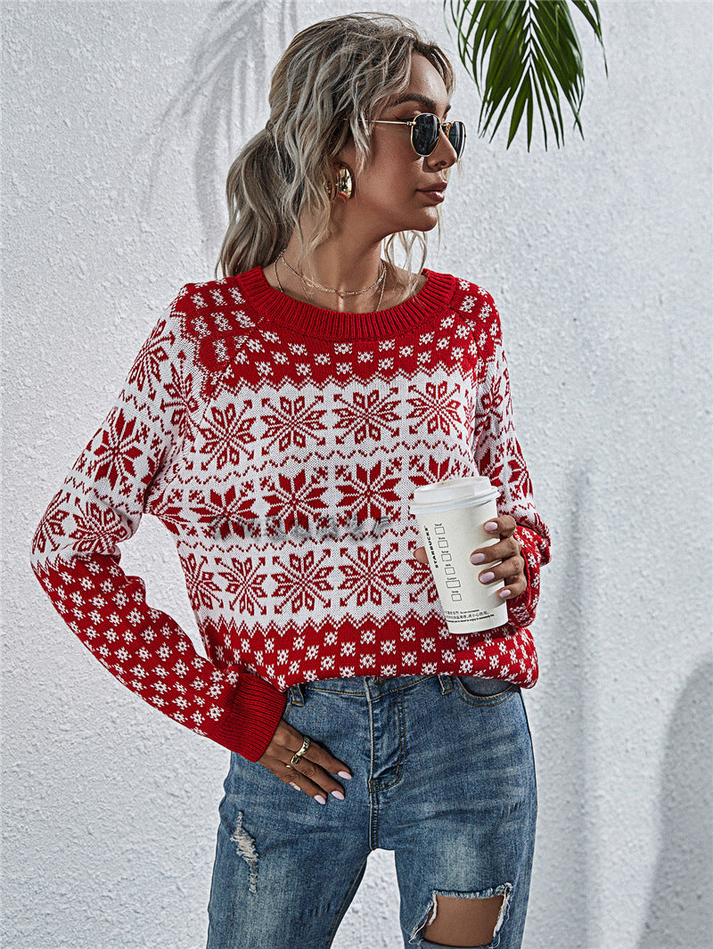 Women's Snowflake Fair Isle Oversized Knit Sweater