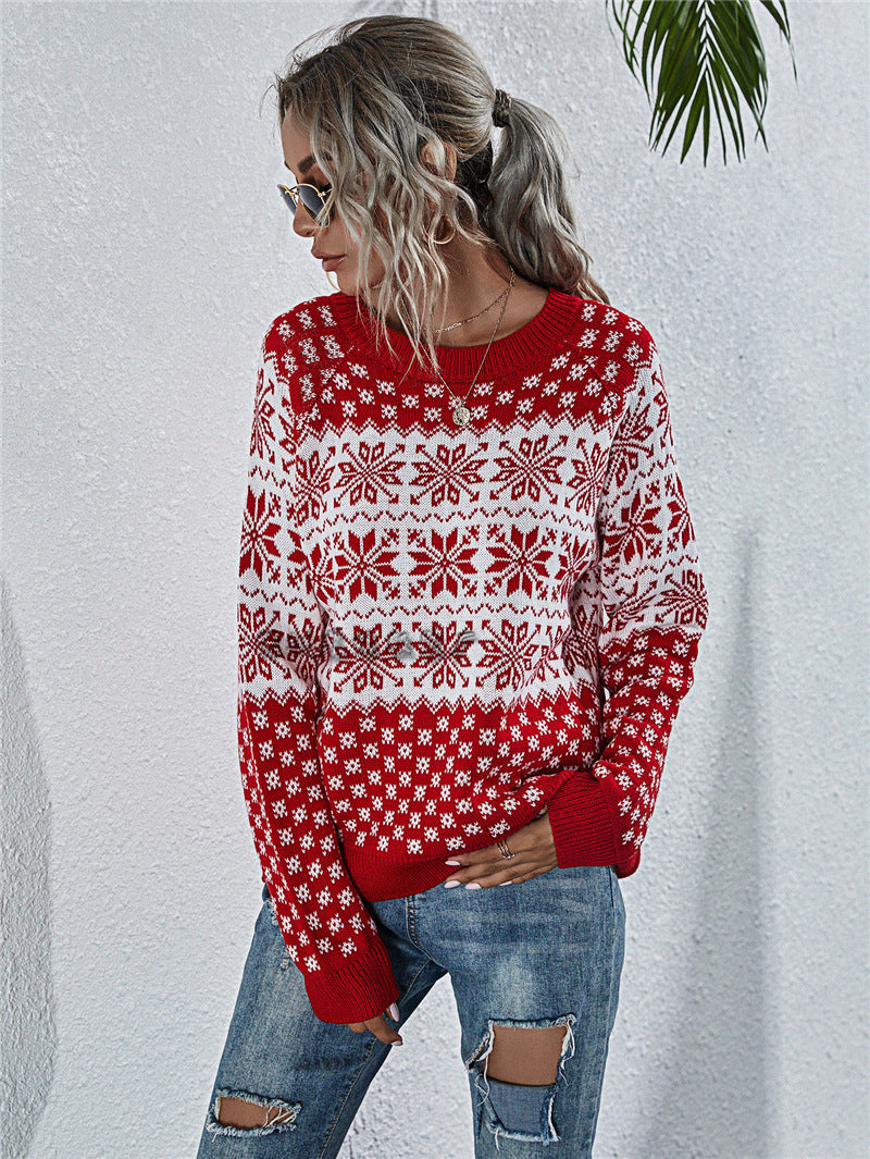 Women's Snowflake Fair Isle Oversized Knit Sweater