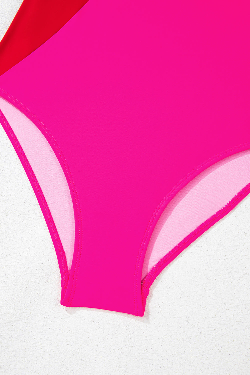 Knotted One Shoulder Two Tones Backless One Piece Swimsuit