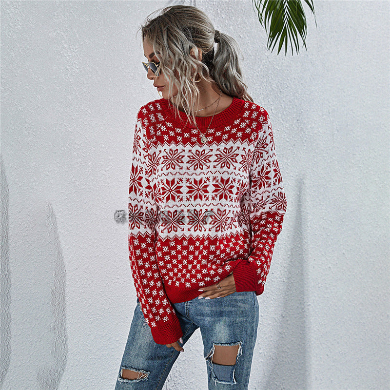Women's Snowflake Fair Isle Oversized Knit Sweater