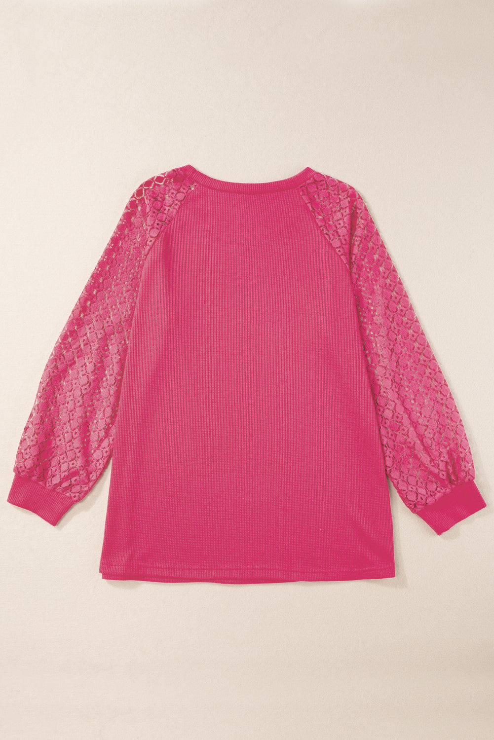 Black Lace Long Sleeve Textured Pullover