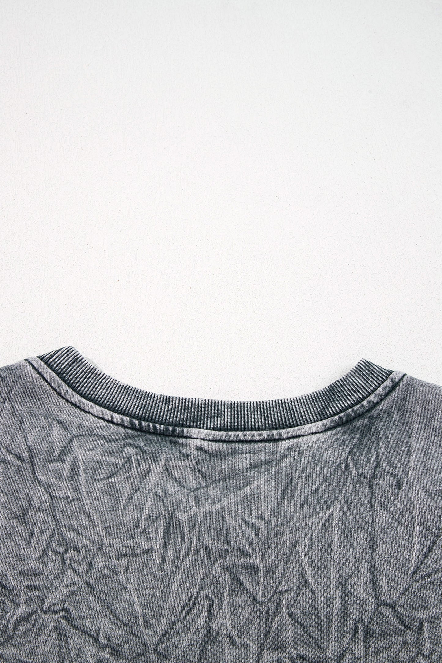 Saved by grace Letter Embroidery Mineral Wash Loose Sweatshirt