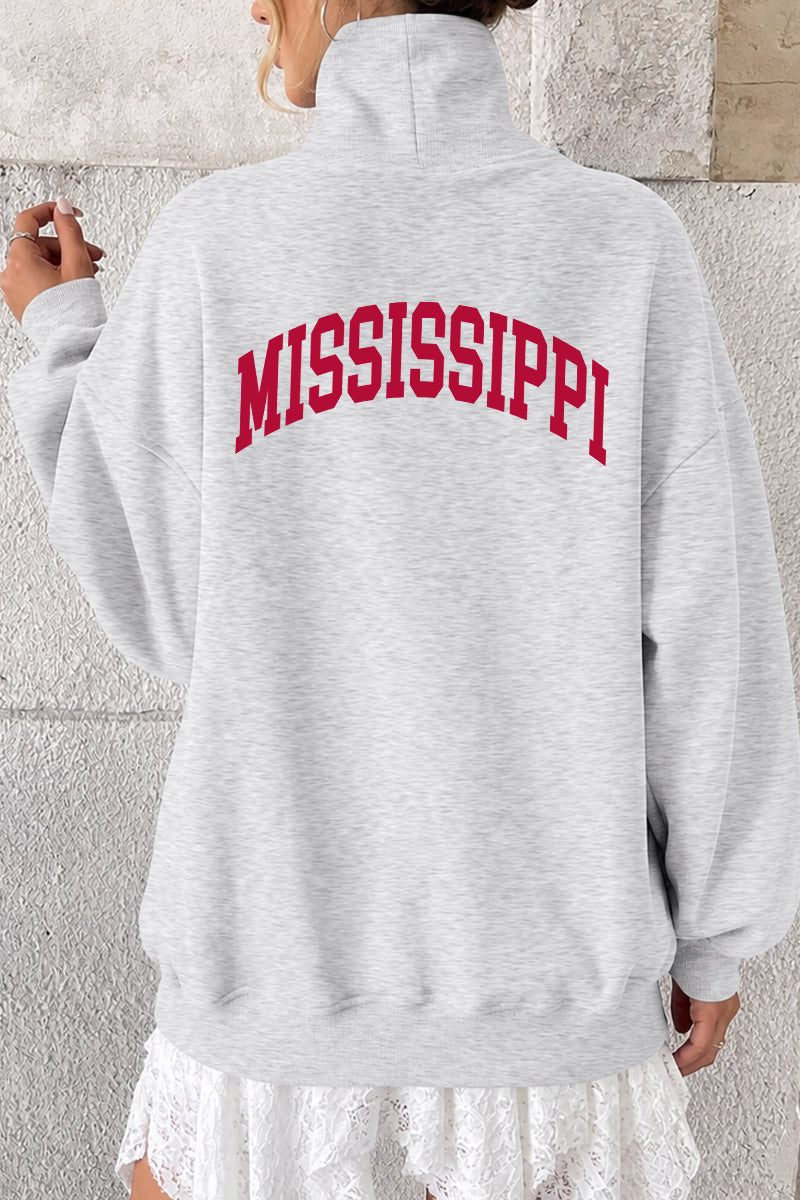 Game Day Sweatshirt Oversized Collegiate State Letter Pullover