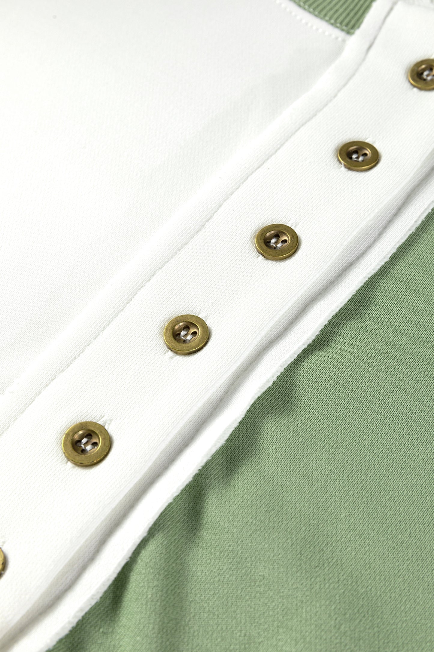 Parchment Colorblock Henley High Low Oversize Sweatshirt