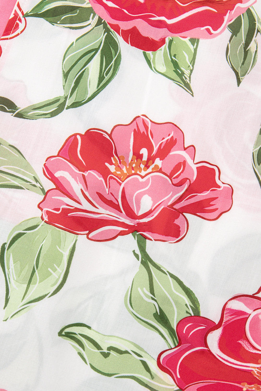 Rose Plus Size Floral Print Frilled Stripes Detail Short Sleeve Blouse