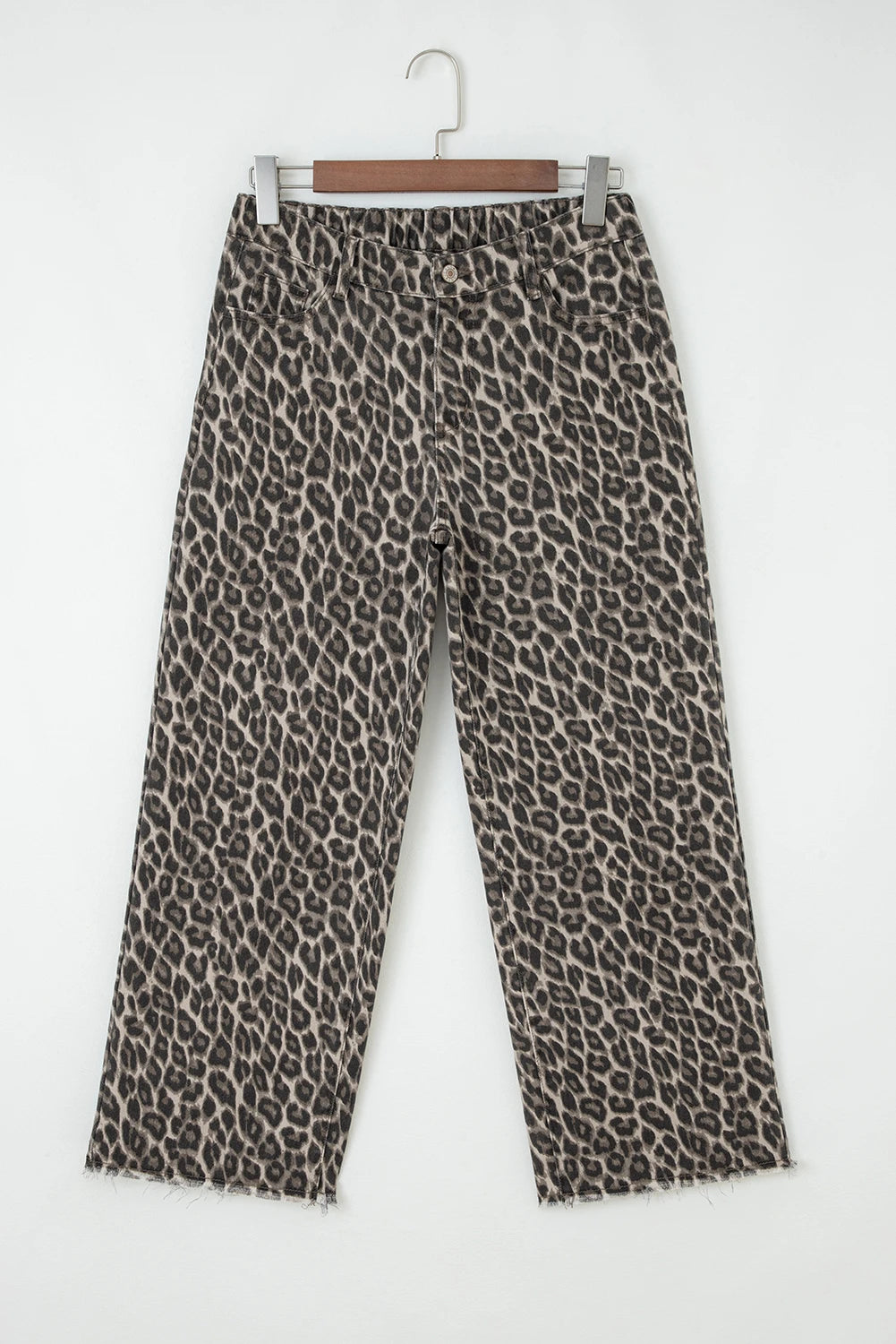 Yellow Leopard Straight Loose Leg Jeans