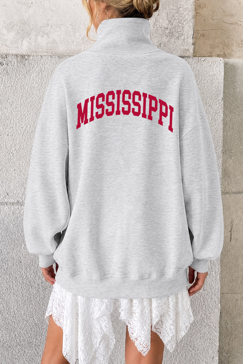 Game Day Sweatshirt Oversized Collegiate State Letter Pullover