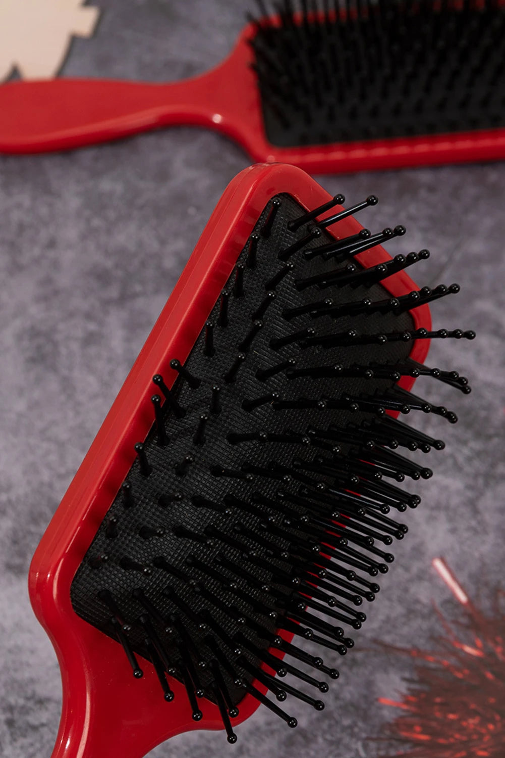 Racing Red Christmas Themed Print Paddle Hair Brush