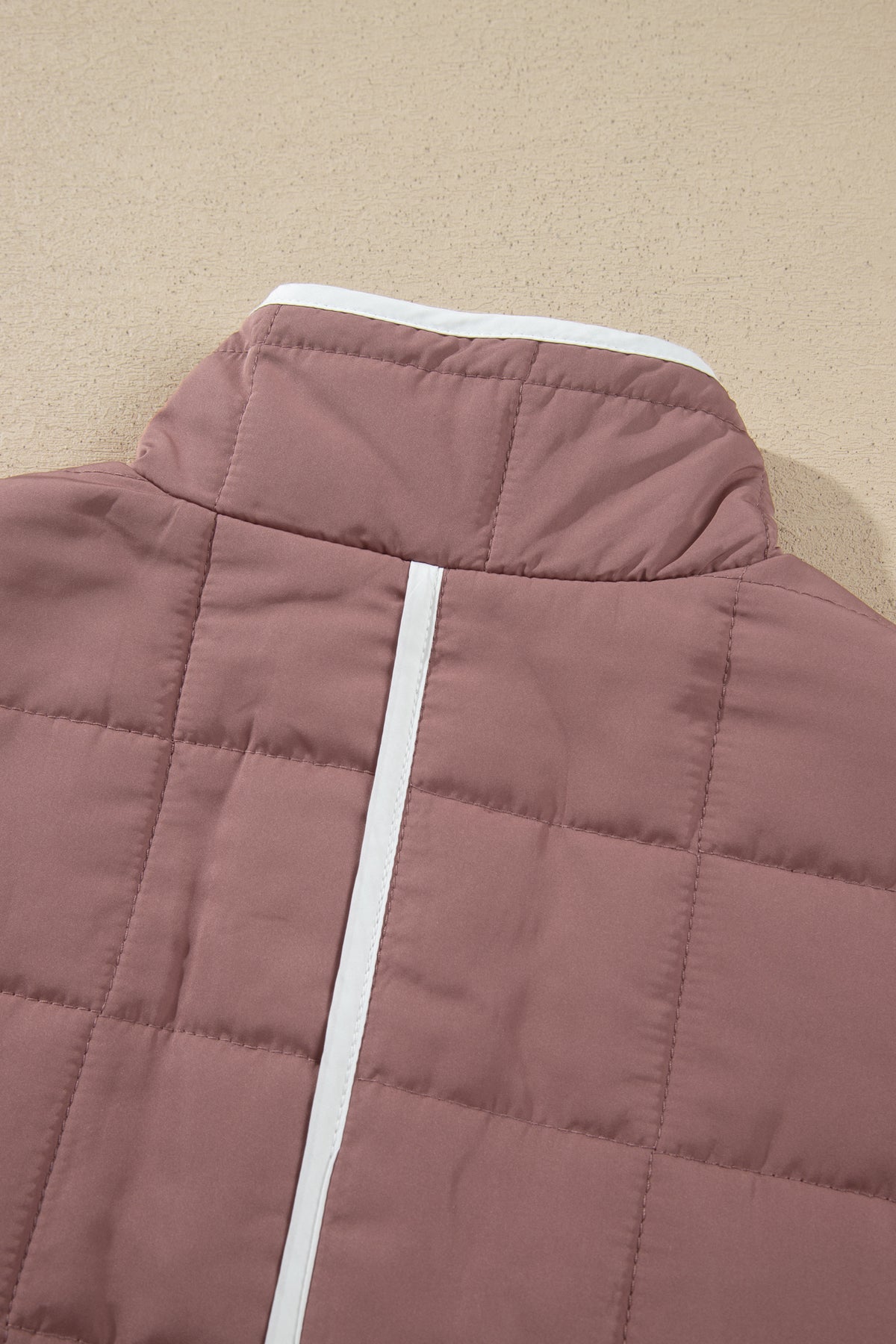 Old Rose Quilted Metal Button Pocket Jacket