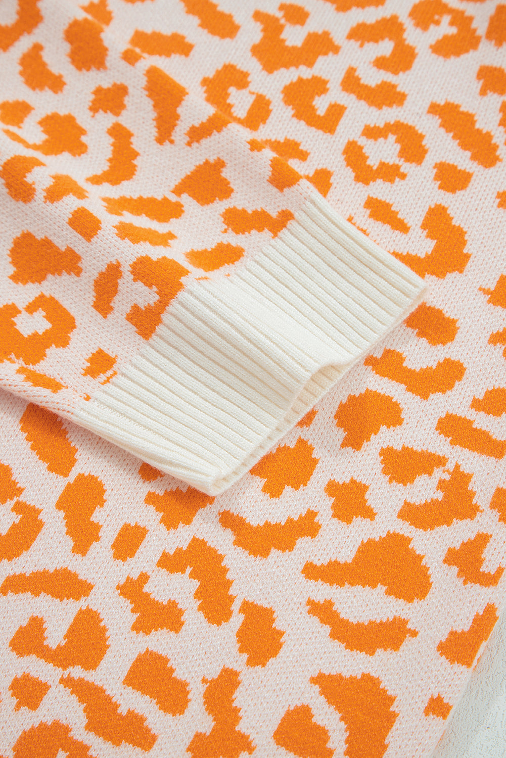 Black Leopard Drop Shoulder Chunky Knitted Cardigan Sweater