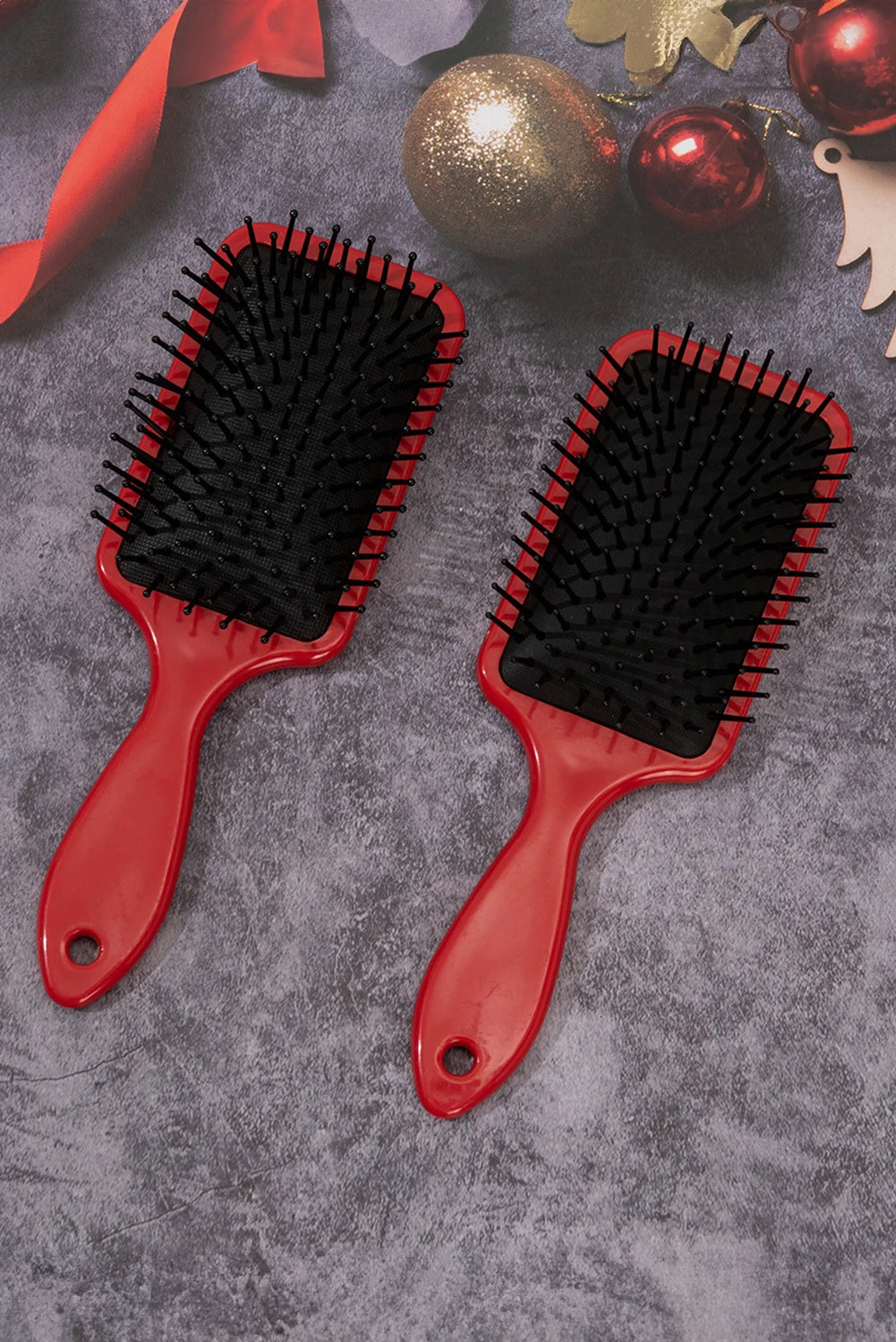 Racing Red Christmas Themed Print Paddle Hair Brush