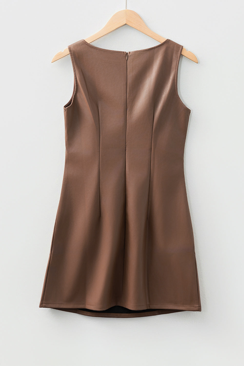 Black Vegan Leather Sleeveless Mini Dress