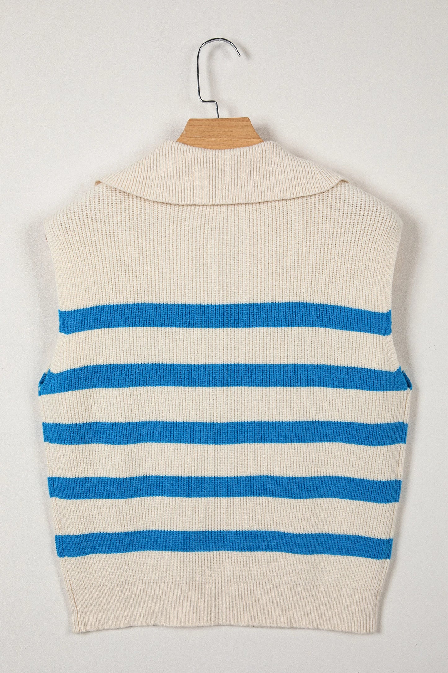 Chicory Coffee Ribbed Half Zip Collared Sweater Vest