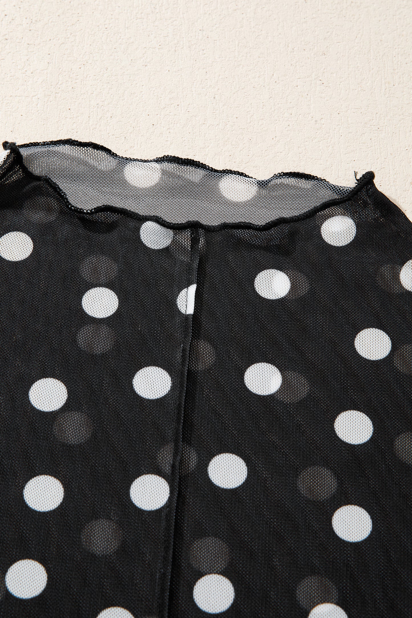 Polka Dot Mesh Top Western Fitted Sheer Tee