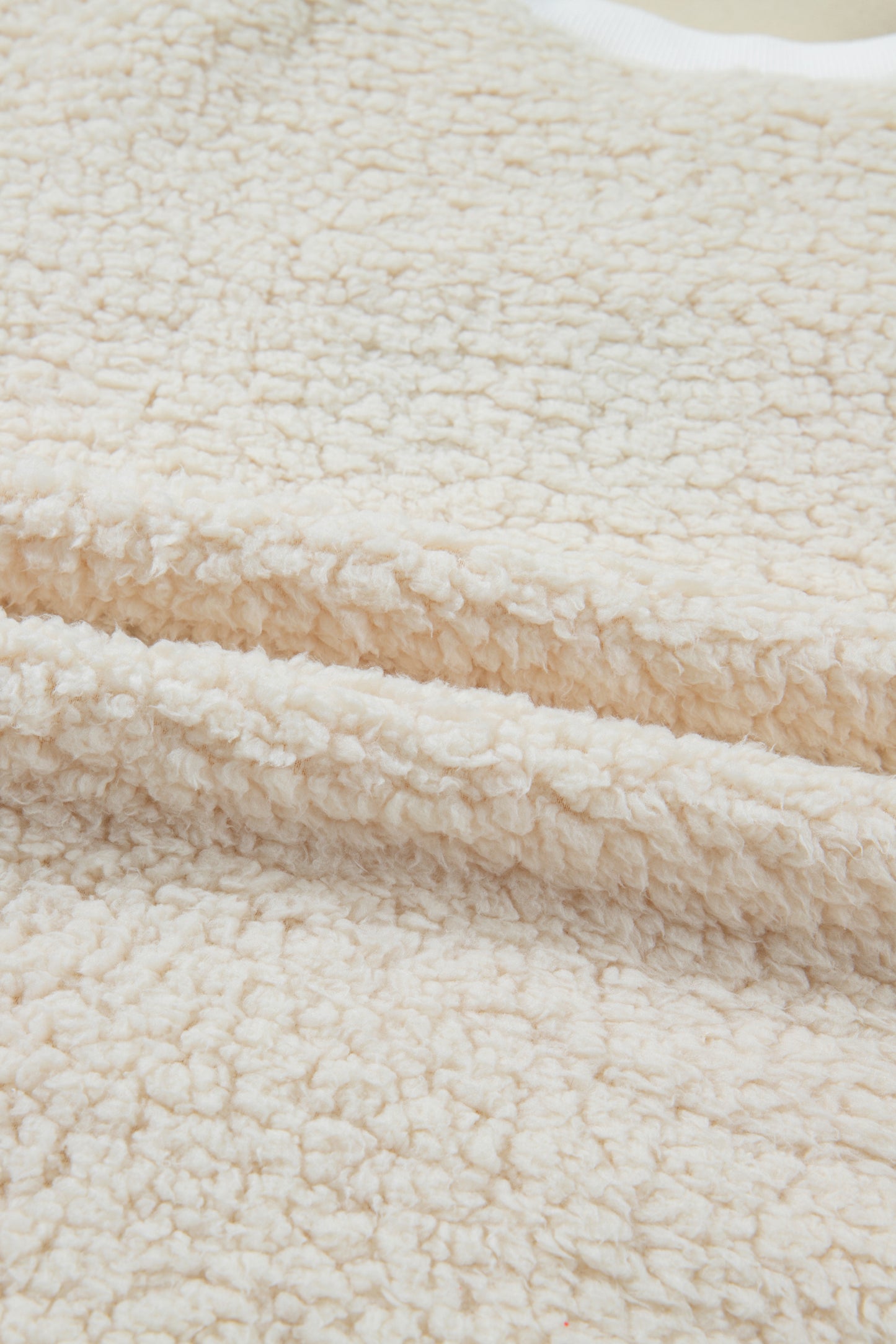 White MERRY CHRISTMAS Multicolor Embroidered Sherpa Pullover Sweatshirt