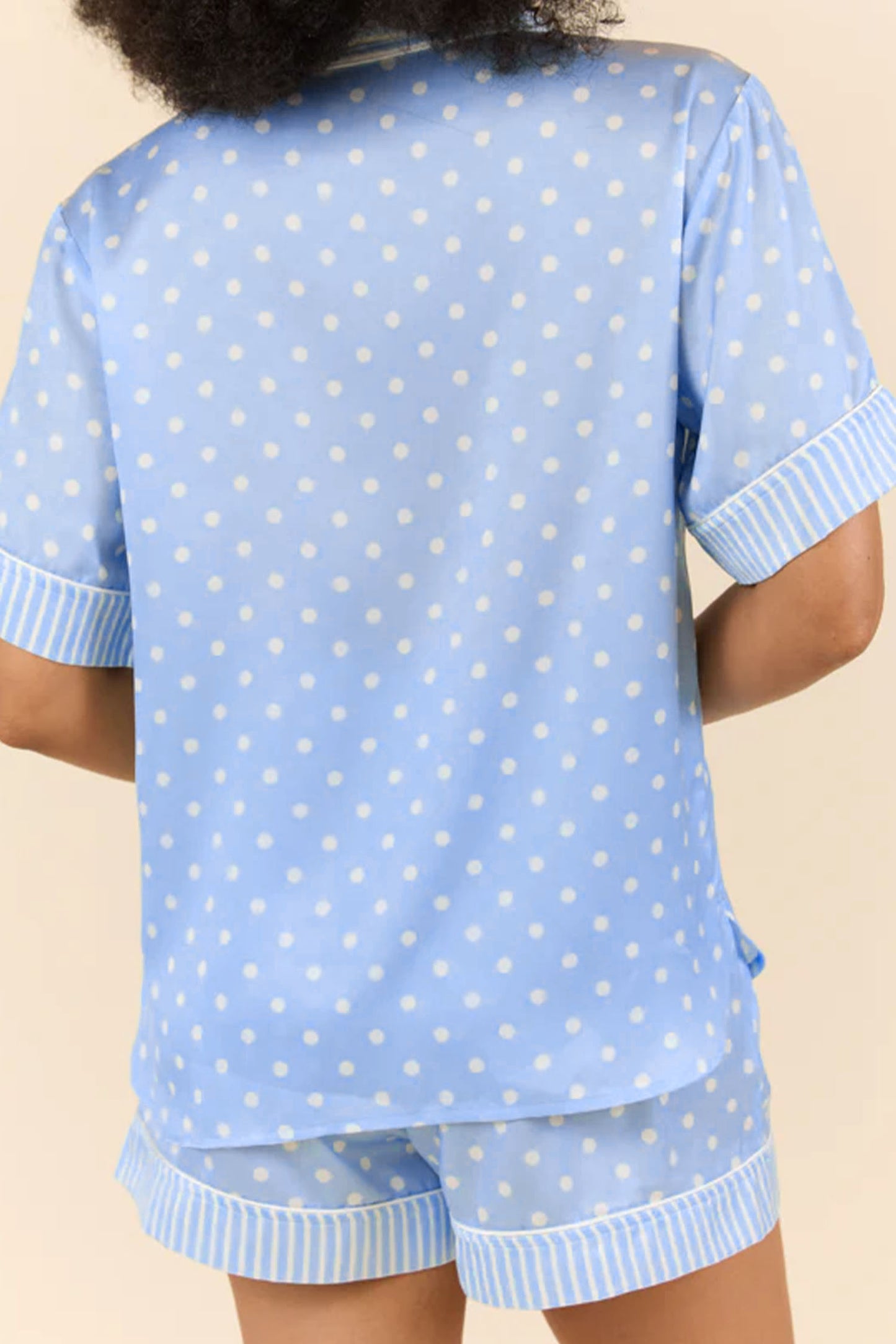 Polka Dot Viscose Pajama Set Lounge Sleepwear