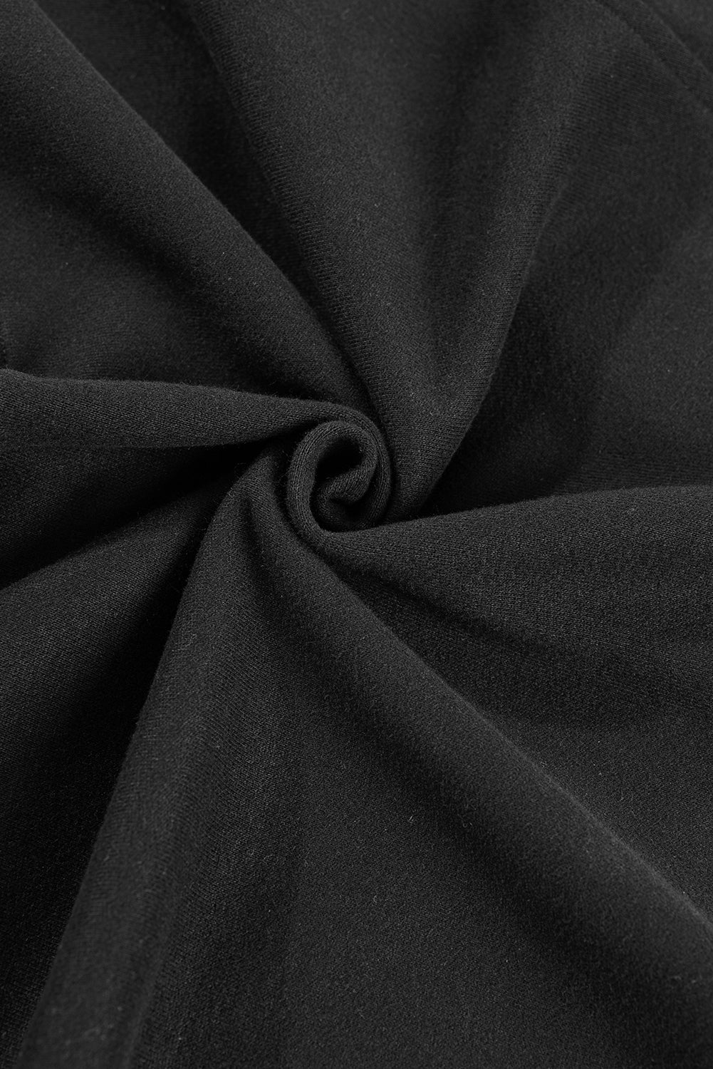 Black Zip Up Stand Collar Ribbed Thumbhole Sleeve Sweatshirt