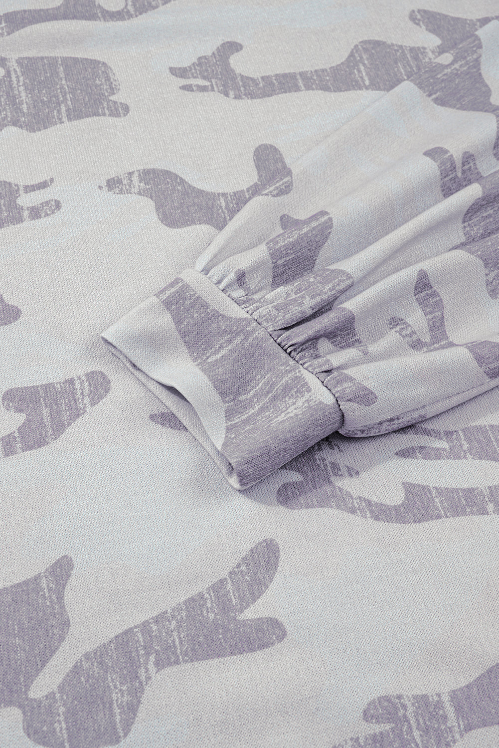 Multicolour Camouflage Print Round Neck Plus Size Sweatshirt