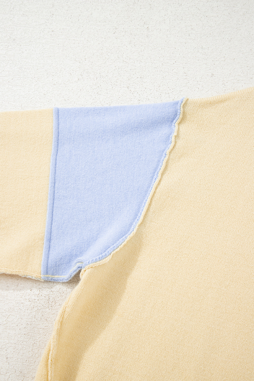 Pink Contrasting Polo Collar Color Block Knit Drop Shoulder Sweater