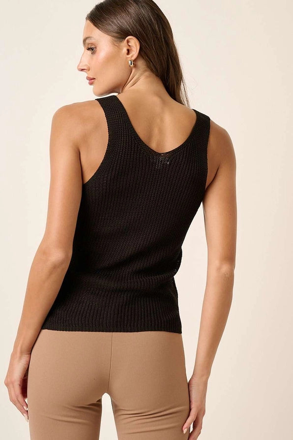 Women’s V Neck Sweater Knit Tank Top