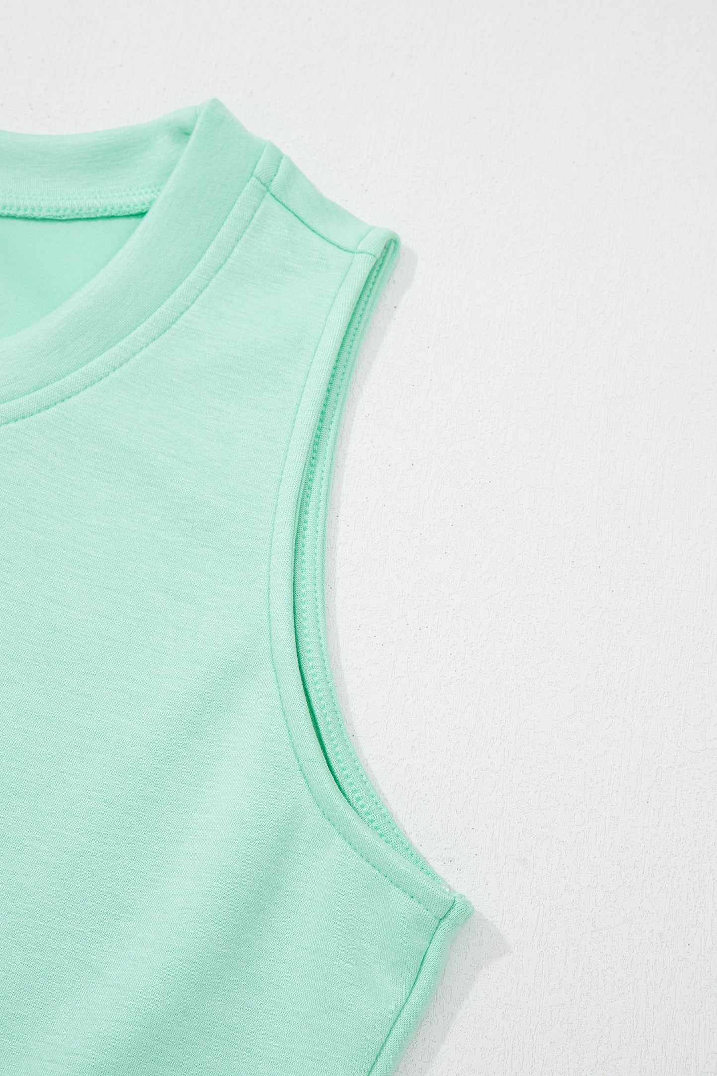 Solid Polyester Two-Piece Set Casual Shift Sleeveless