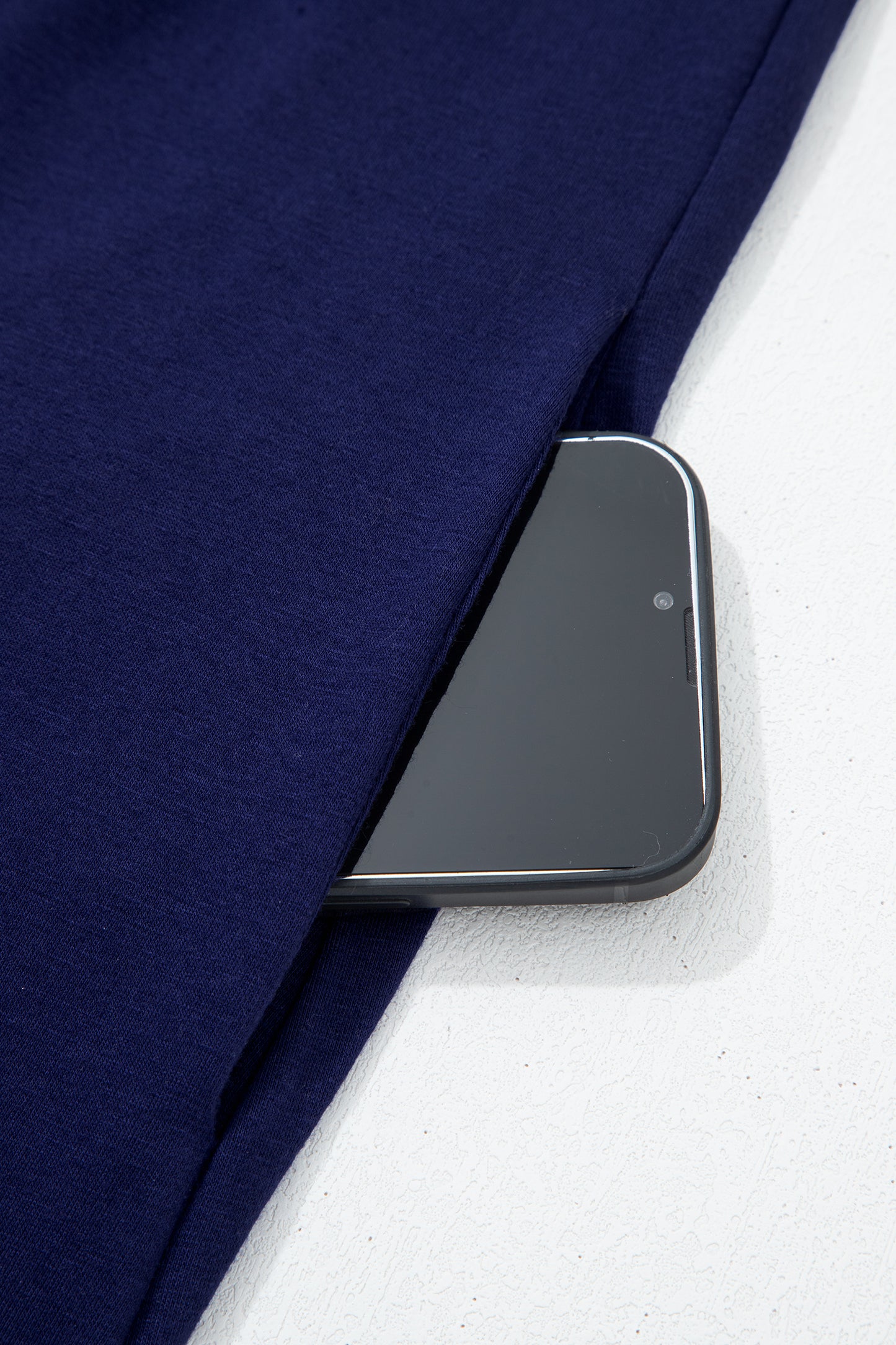 Navy Blue Plus Size Solid Color Lace Short Sleeve Pleated Swing Dress