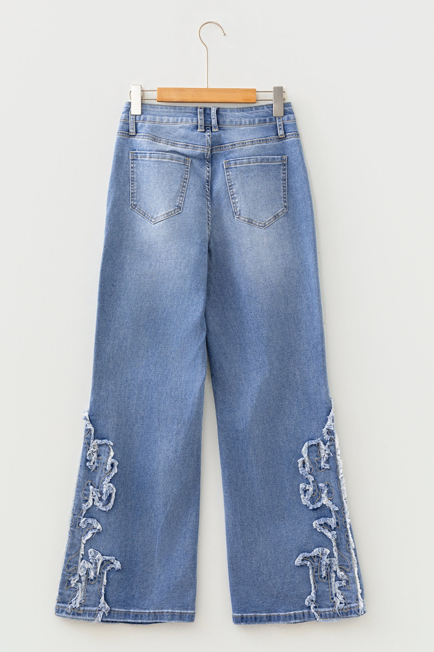 Ashleigh Blue Embroidered Western Print Flare Leg Full Length Jeans