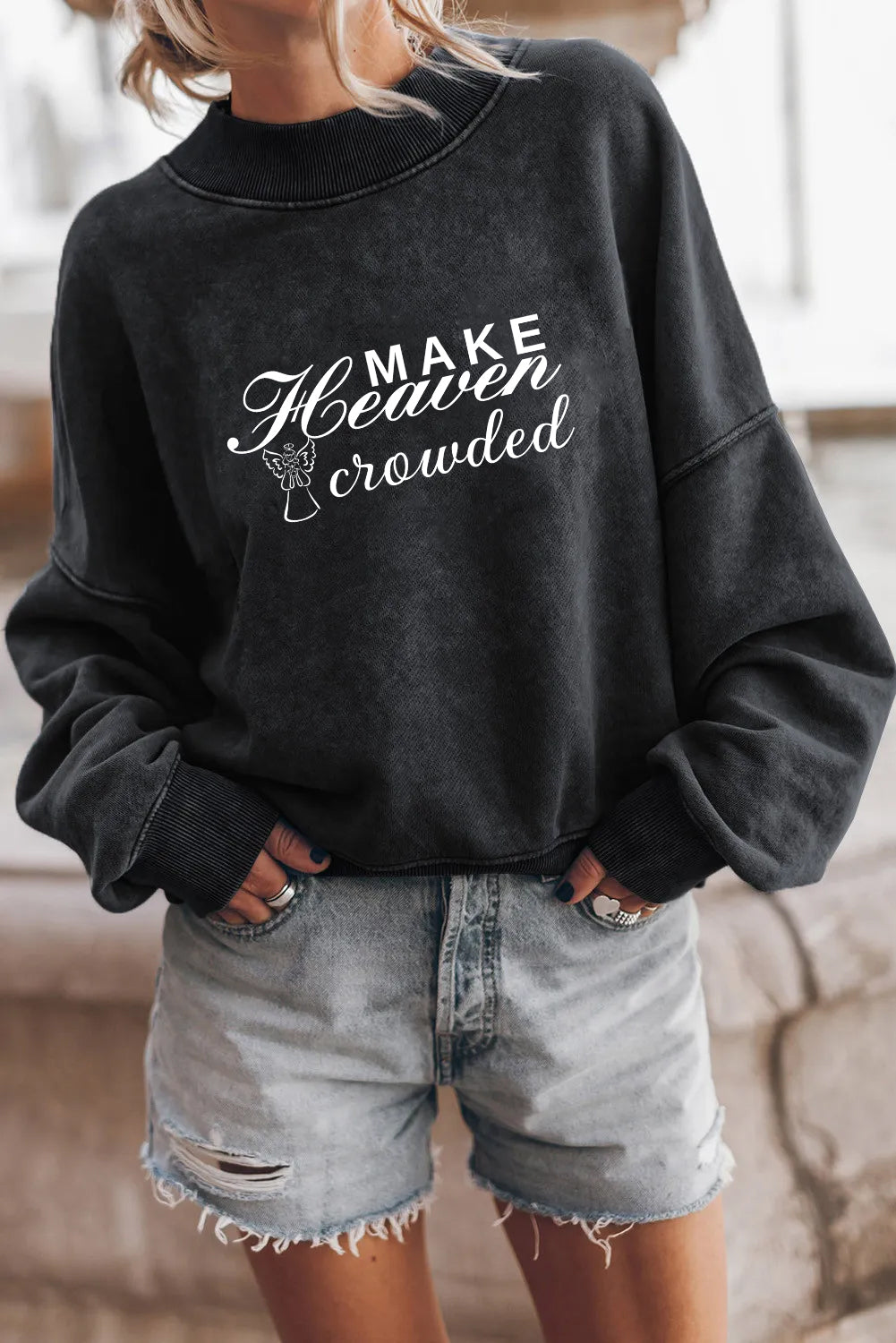 Easter Make Heaven Crowded Faith Graphic Sweatshirt