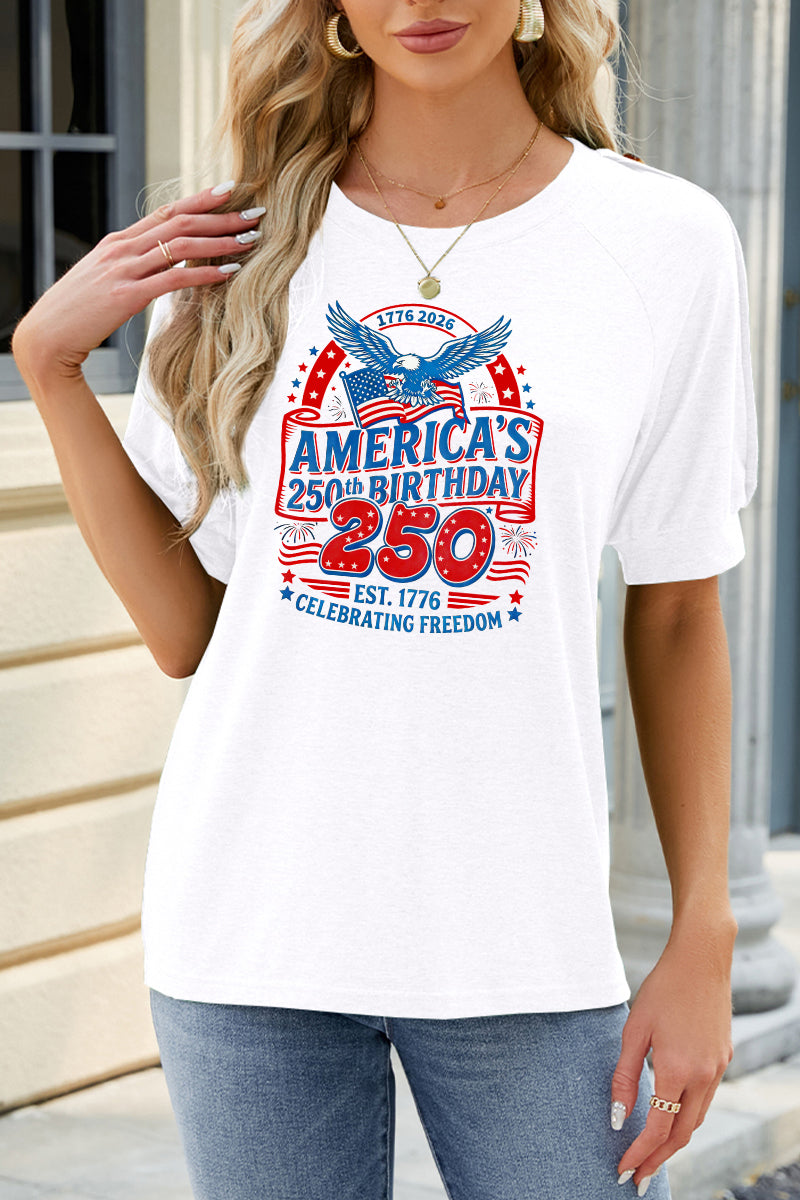 Patriotic Graphic Rayon Tee Boutique Independence Day Top