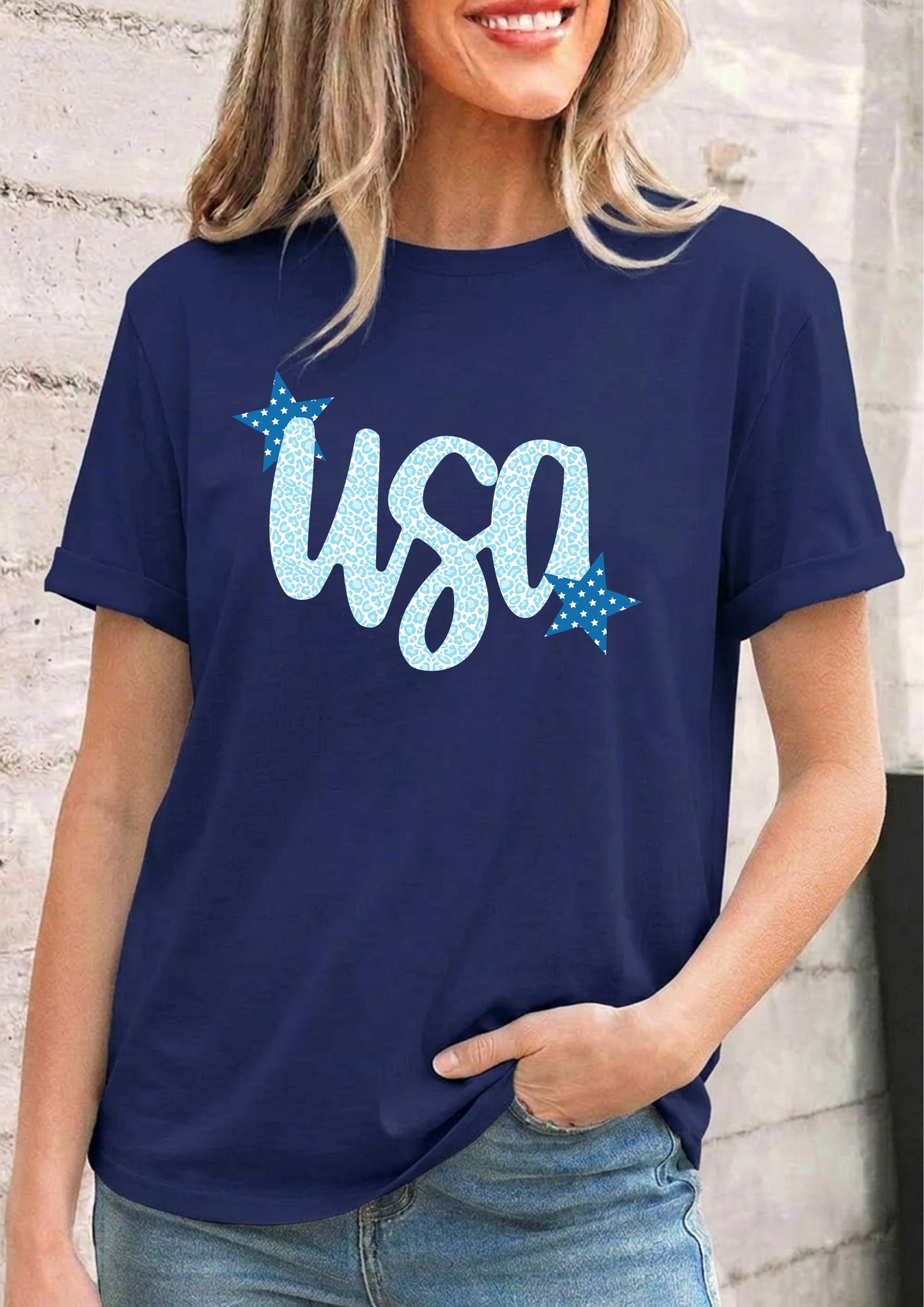 Women's USA Star Graphic Independence Day Tee