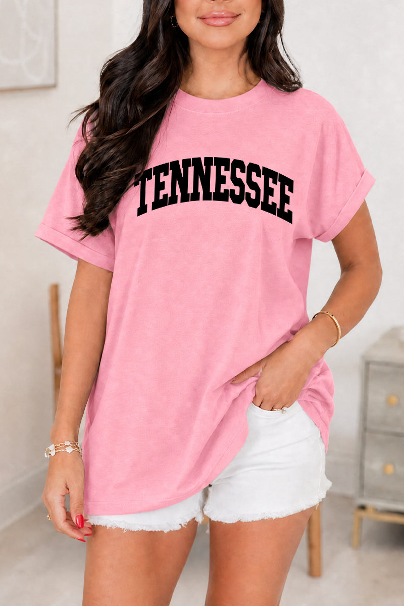 Tennessee Varsity Letter Graphic Casual Oversized Tee
