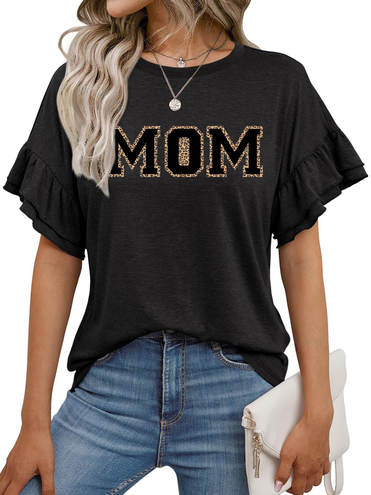 Mother Day MOM Graphic Tee Women Casual Short Sleeve