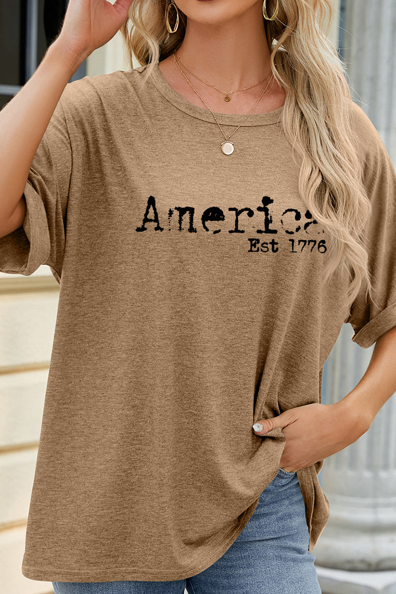 America Graphic T Shirt Women 4th of July Casual Tee