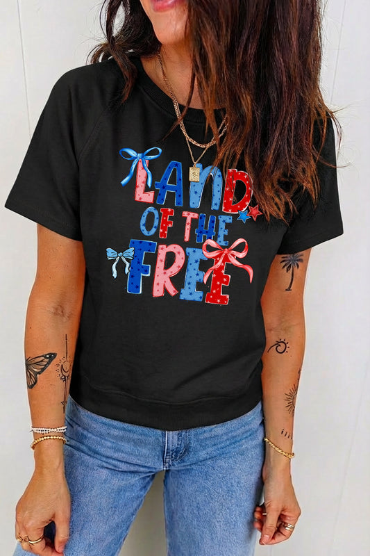 4th of July Land of the Free Patriotic Graphic Tee